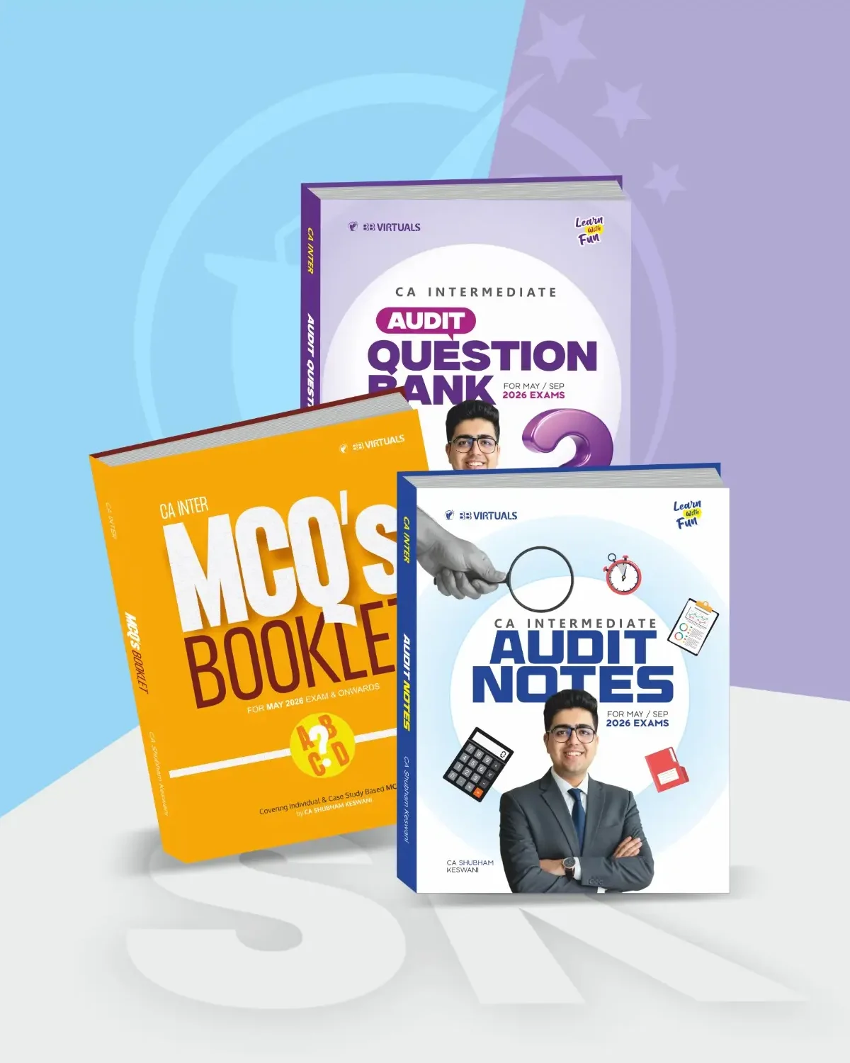 CA Inter Combo Audit Notes, Question Bank & MCQ Book By CA Shubham Keswani Applicable for Sep 2026 CA Inter - Audit Notes, Question Bank & MCQ Booklet (COMBO) by CA Shubham Keswani Applicable for Sep 26 Exams - Image 1